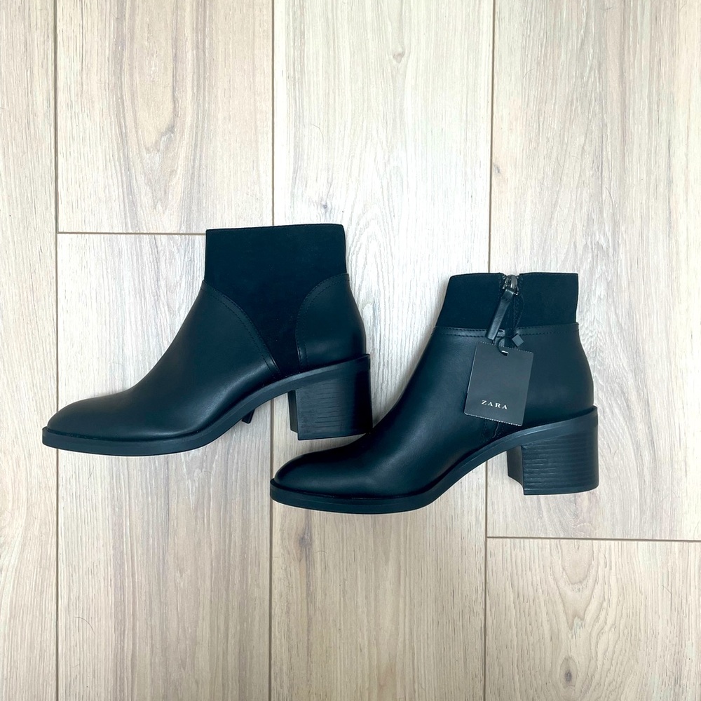 NWT Zara Black Booties Size 41